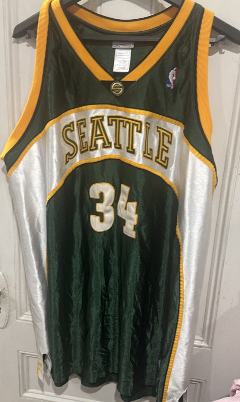 Vintage Reebok Seattle SuperSonics Ray Allen #34 Jersey Size 56 3XL NBA